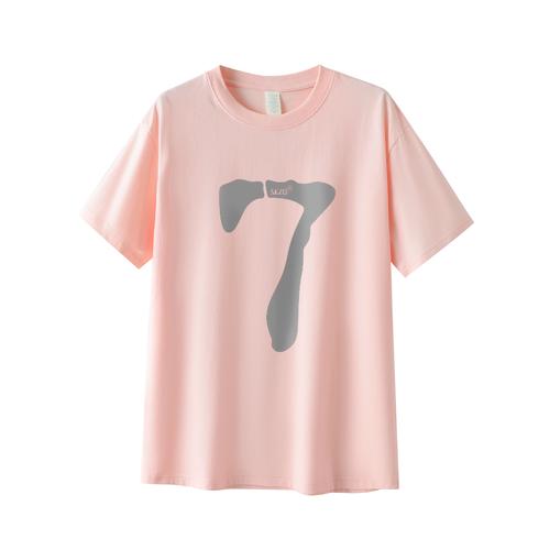 实拍2024春夏新款纯棉印花短袖 甜辣风潮，舒适与时尚并存