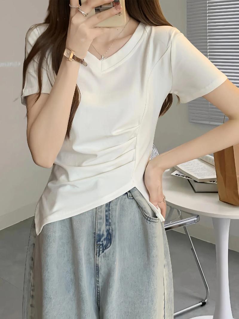 挖到宝了！收腰设计短袖上衣，柔软舒适又亲肤，姐妹必备！